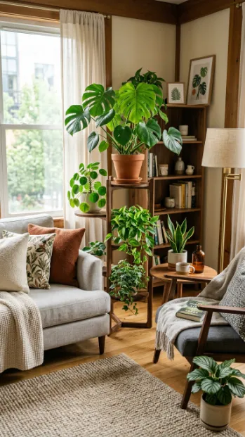 Use a plant stand to add height