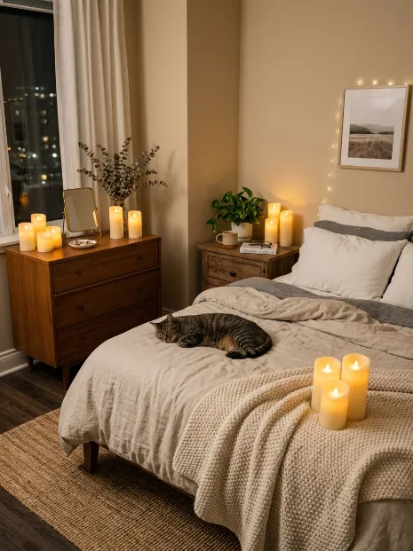 Add battery operated candles 1