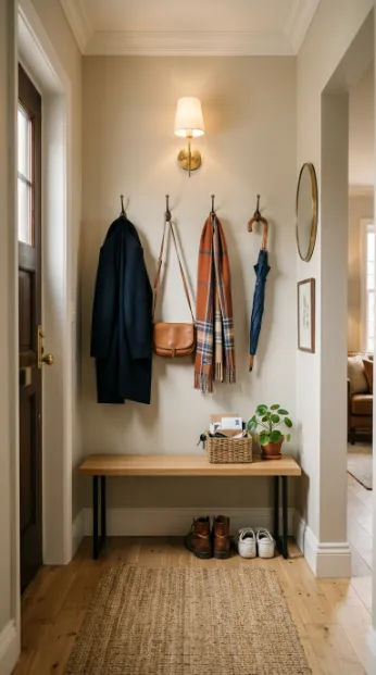 Add hooks for coats and bags