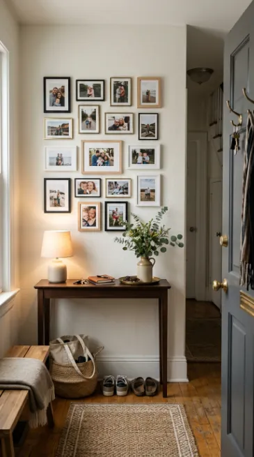 Add personal photos near the entrance