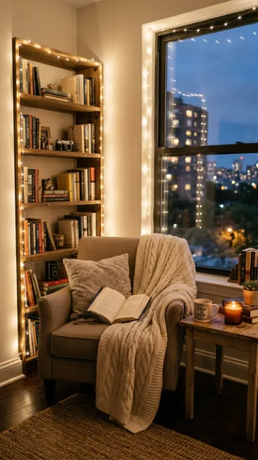 Add string lights for evening reading