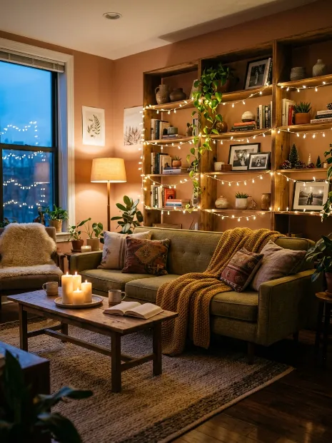 Add string lights for evening warmth