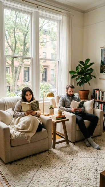 Add two comfortable reading spots