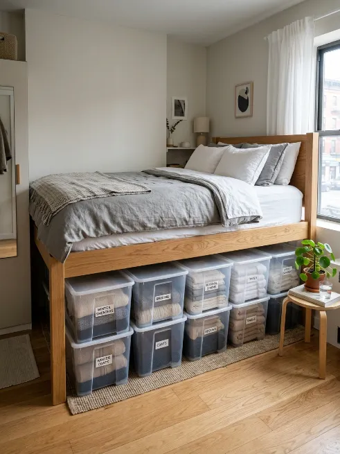 Add under bed storage bins