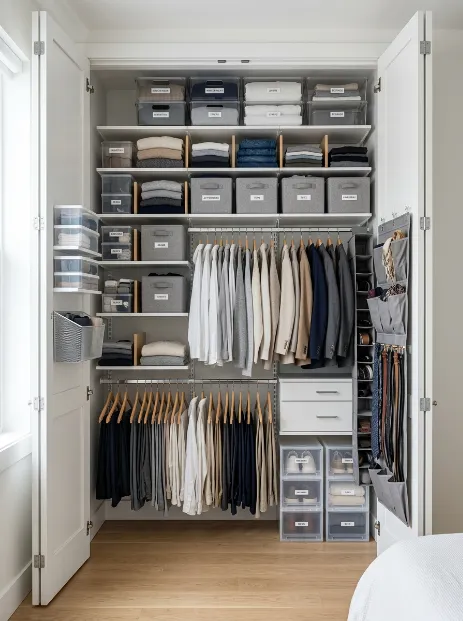 Add vertical storage in the closet