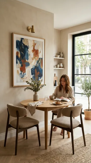 Add wall art near the table