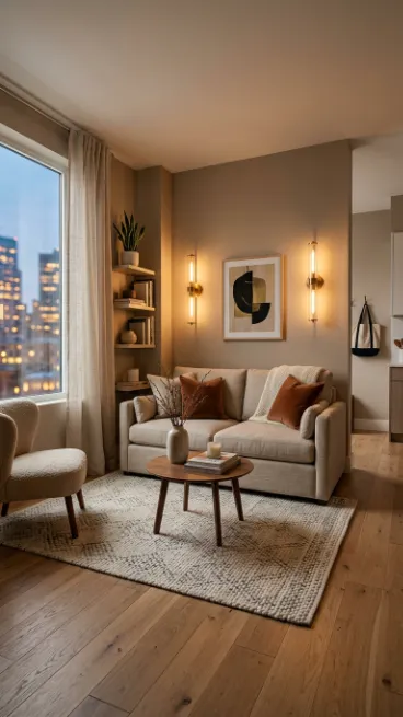 Add wall mounted lighting instead of floor lamps