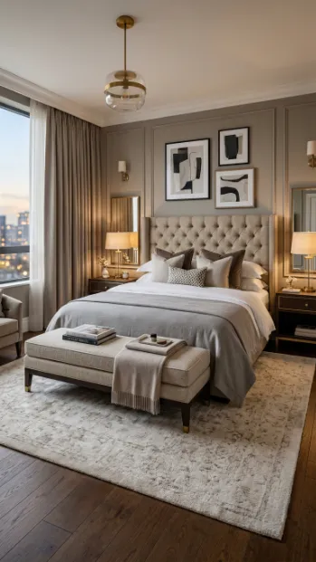 Add a bench at the foot of the bed