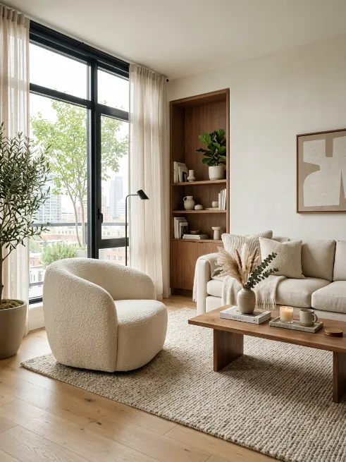 Add a boucle or textured accent chair