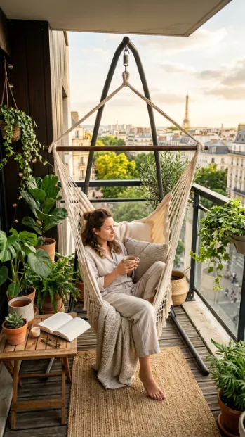 Add a hammock chair if your balcony allows