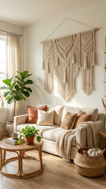 Add a macrame wall hanging