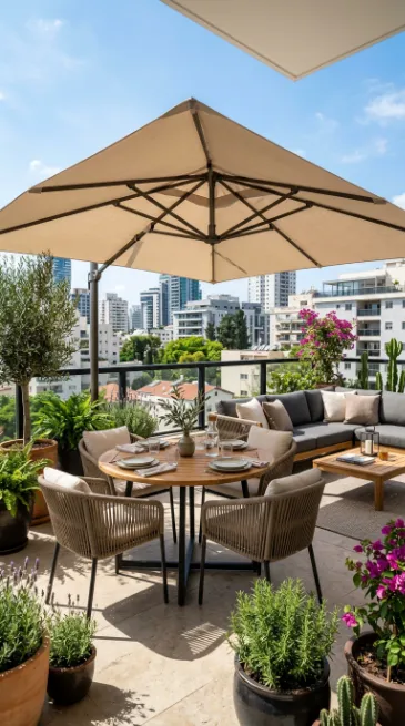 Add a patio umbrella for shade