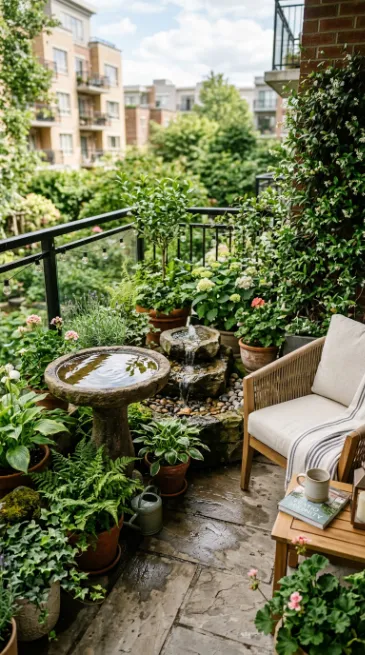 Add a small fountain or bird bath