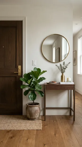 Add a small plant near the door
