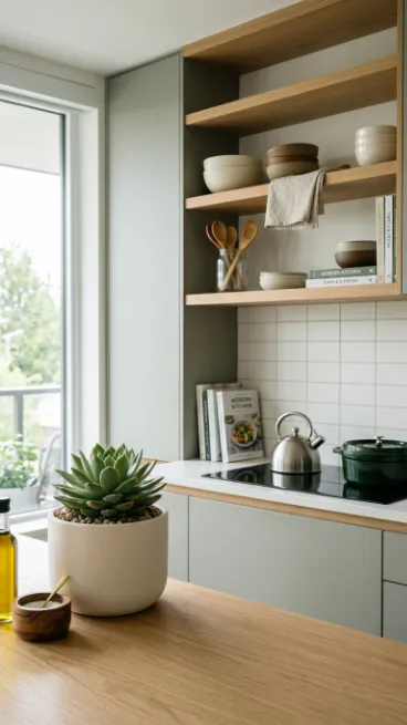 Add a small plant on the counter