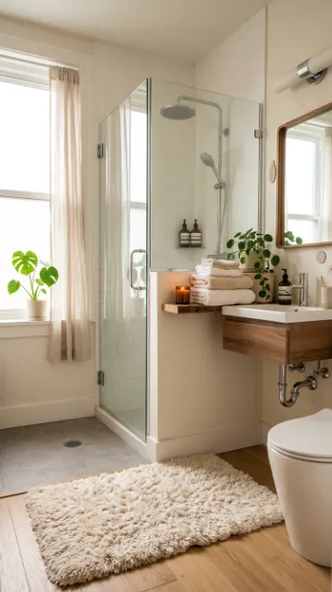 Add a small rug outside the shower