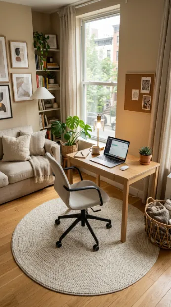 Add a small rug under your desk