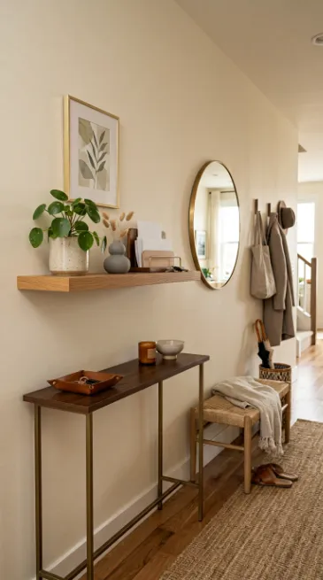 Add a small shelf above the console table