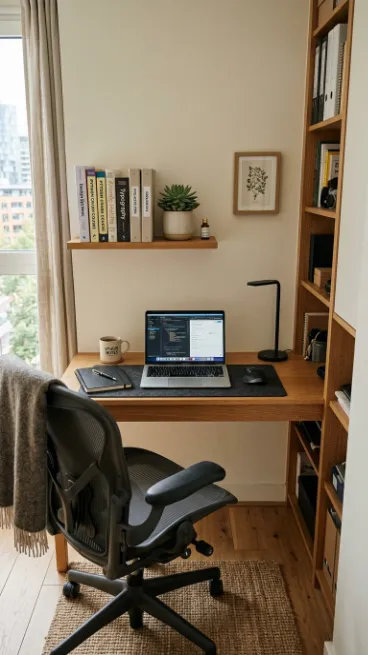 Add a small shelf for books and references
