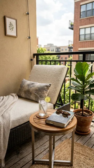 Add a small side table near seating
