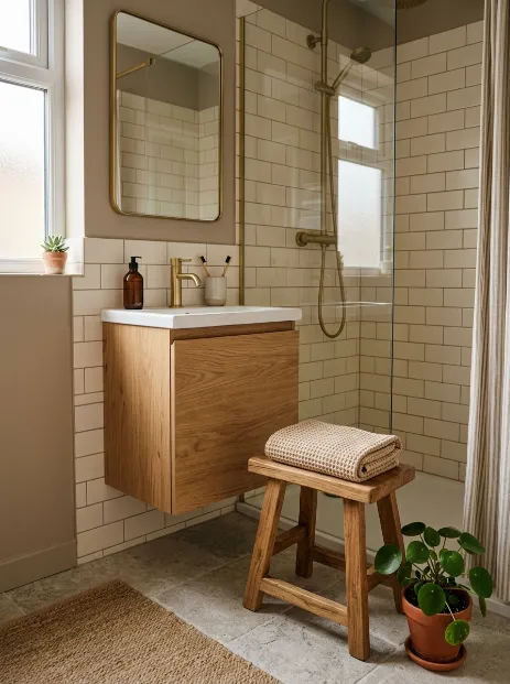 Add a small stool or bench