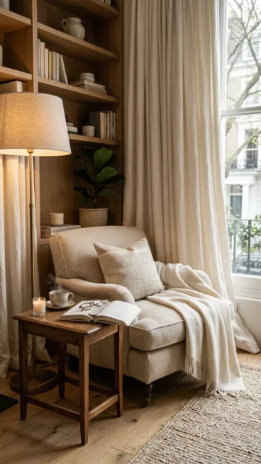 Choose curtains that soften the space