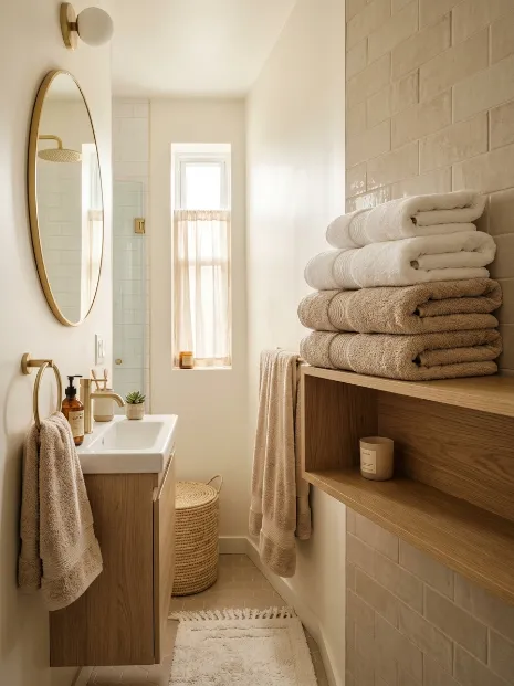 Choose fluffy matching towels
