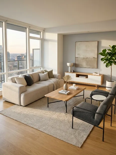 Choose furniture with clean lines