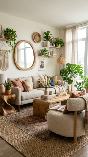 Choose furniture with curved organic shapes