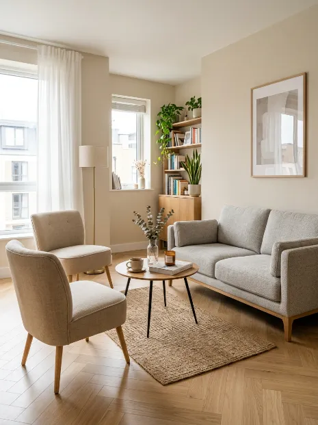 Choose furniture with legs instead of solid bases