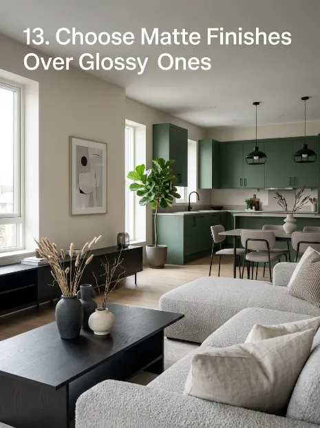 Choose matte finishes over glossy ones