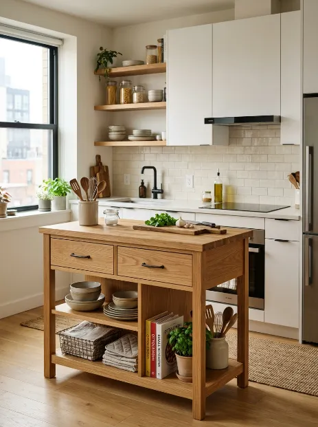 Choose a kitchen island with storage underneath
