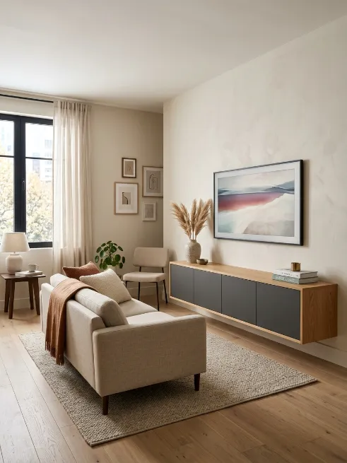 Choose a media console with closed storage