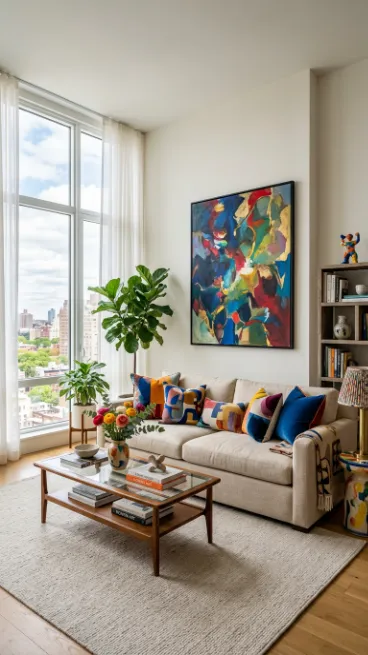 Choose a neutral base with bold accents