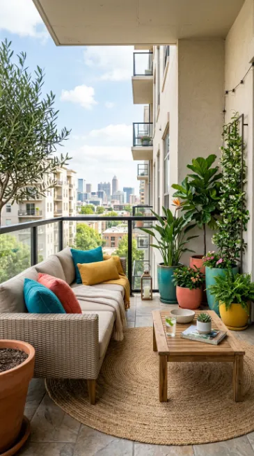 Choose a neutral base with colorful accents
