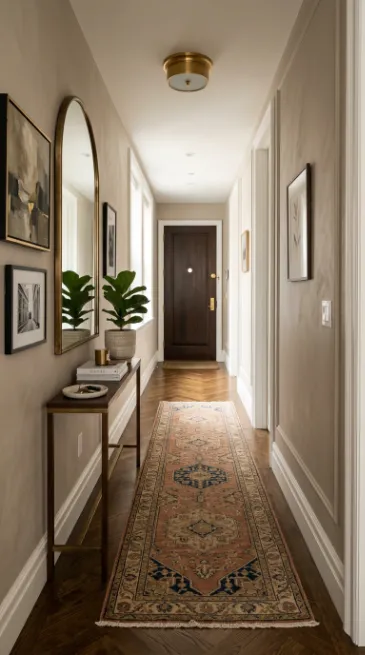 Choose a runner rug for narrow entryways