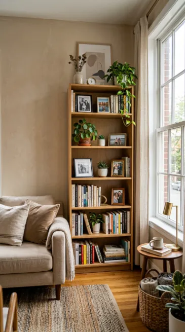Choose a slim profile bookshelf
