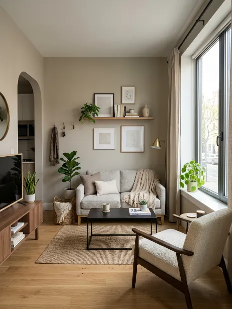 Choose a small scale sofa or loveseat
