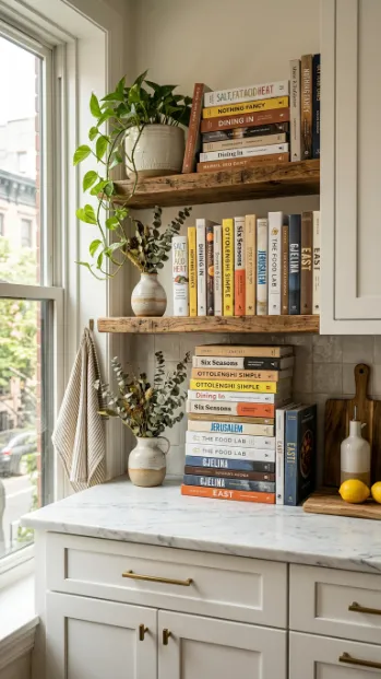 Display cookbooks as decor