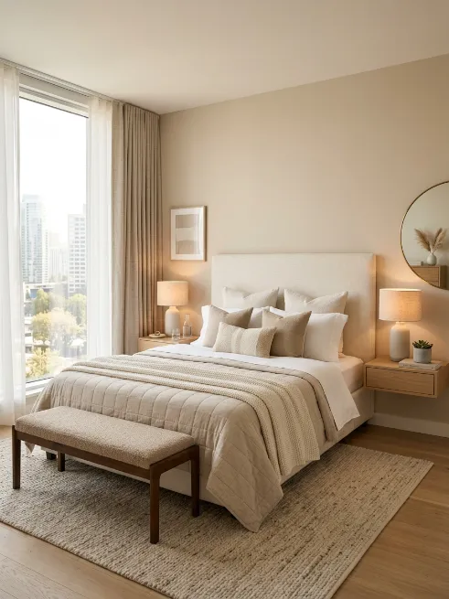 Frame your bed with a simple headboard