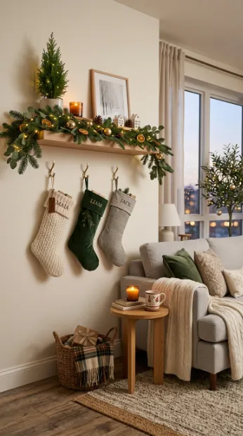 9. Hang Stockings From Wall Hooks