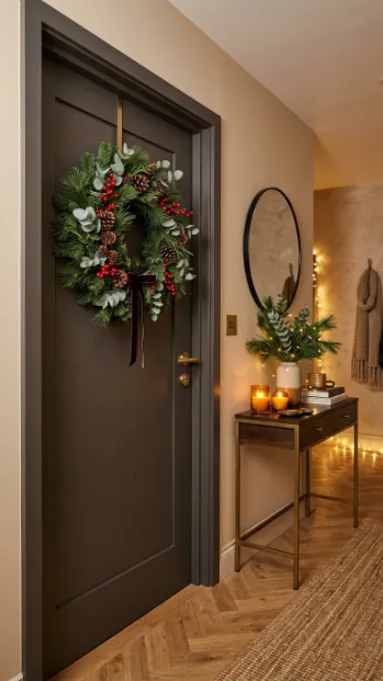 3. Hang a Wreath on the Inside of a Door