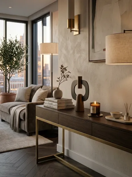 Keep surfaces styled but uncluttered