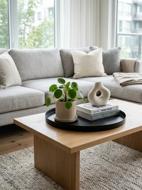 Keep your coffee table styled but simple