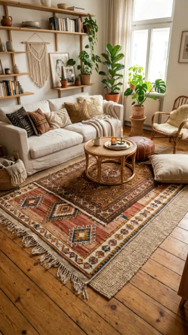 Layer multiple rugs together