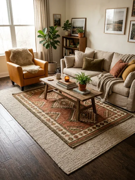Layer rugs for extra comfort