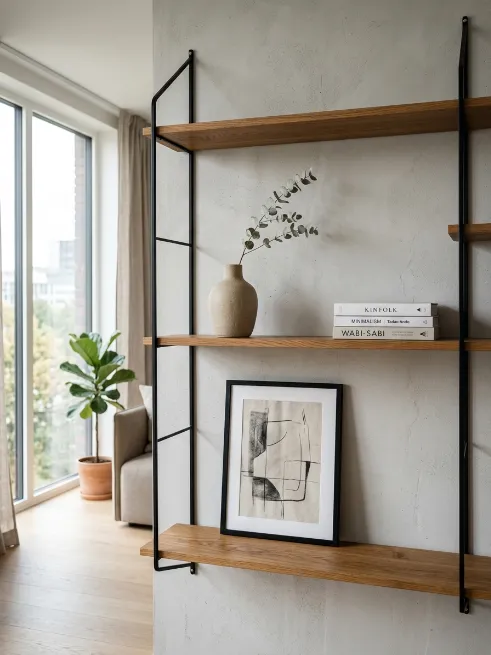 Limit decorative items on shelves