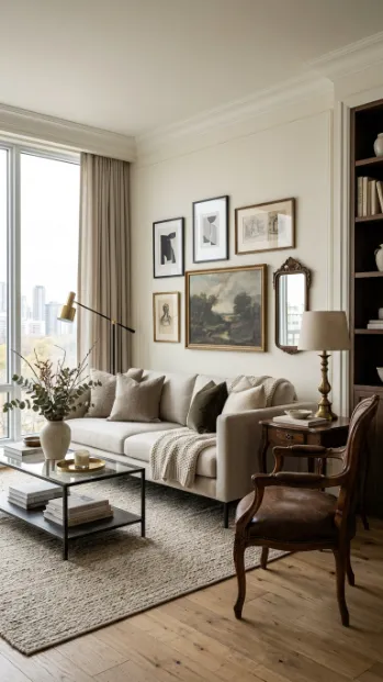 Mix vintage and modern pieces