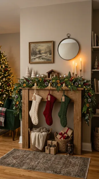 4. Style a Holiday Mantel Alternative