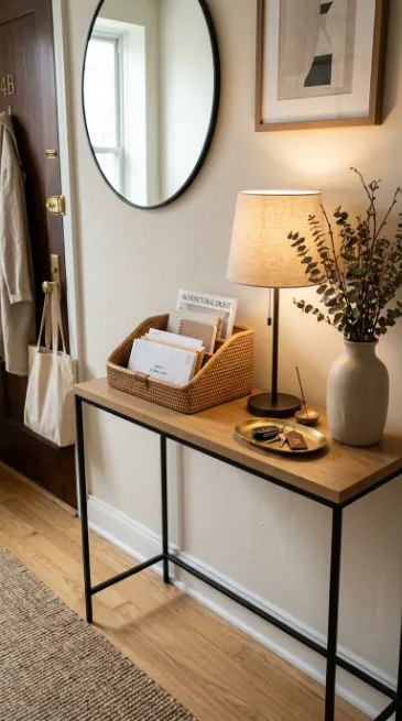 Use baskets for mail organization